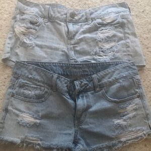 2 Pair American Eagle Very distressed shorts